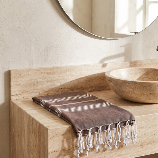 hamamdoek XL chocolade - sfeer