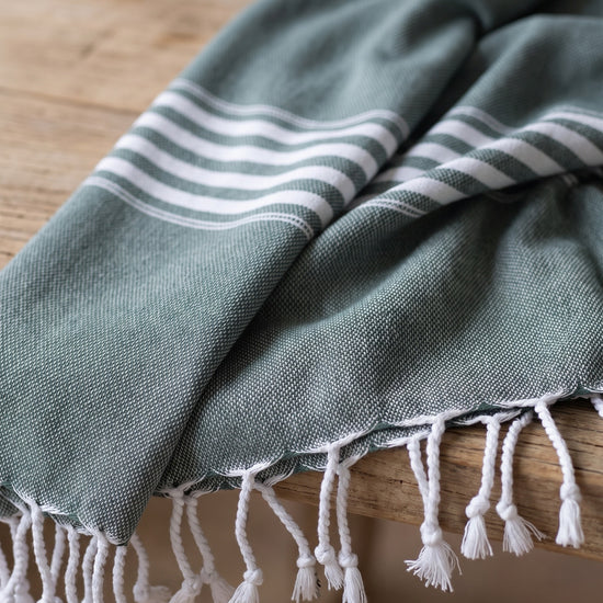 hamamdoek XL dennengroen - detail