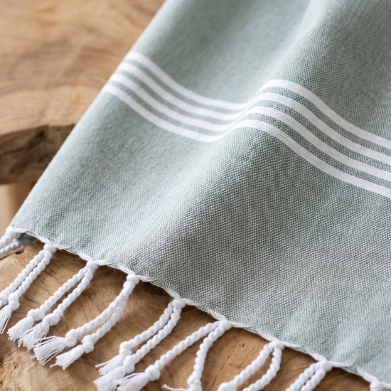 hamamdoek XL grijsgroen - detail