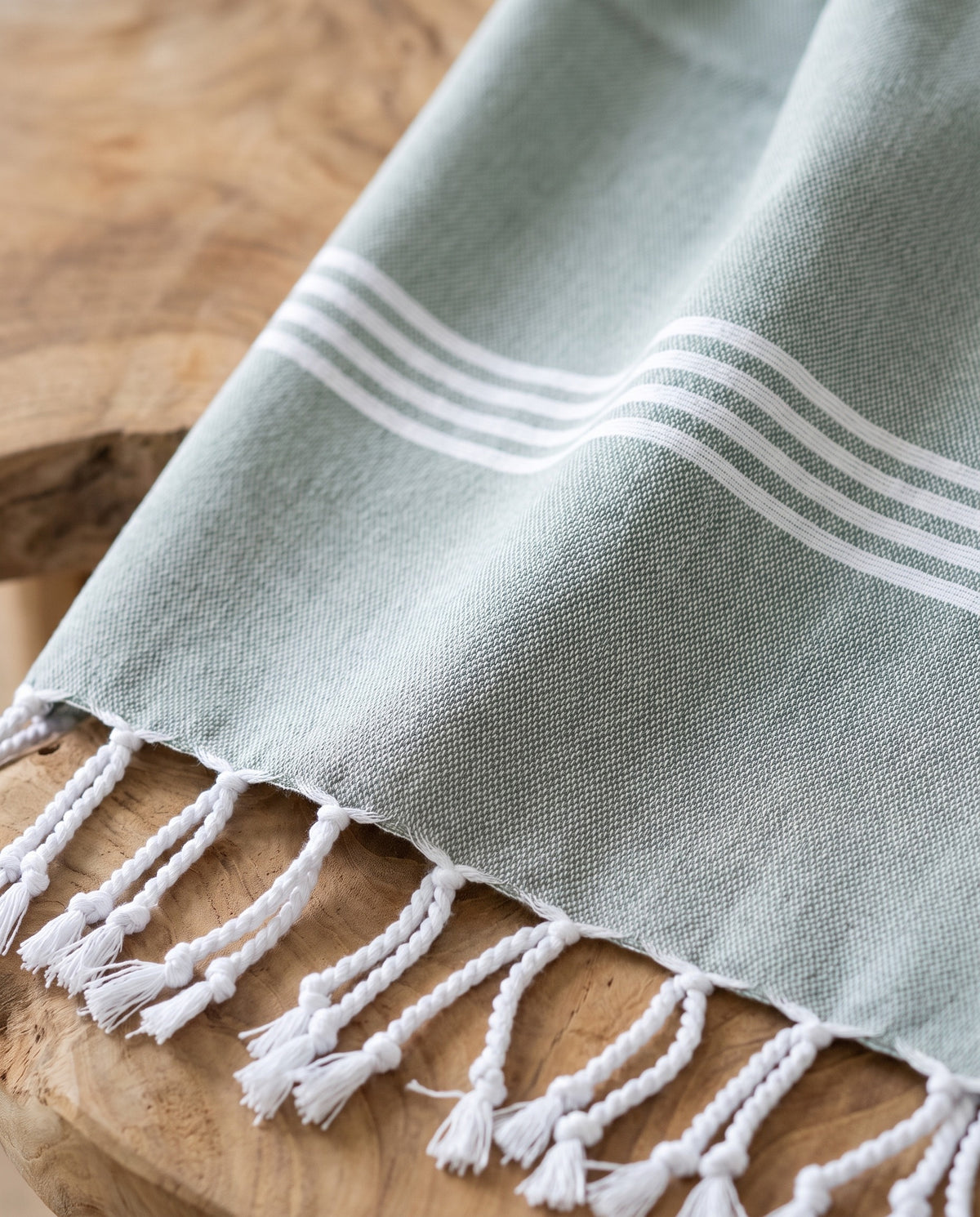 hamamdoek XL grijsgroen - detail