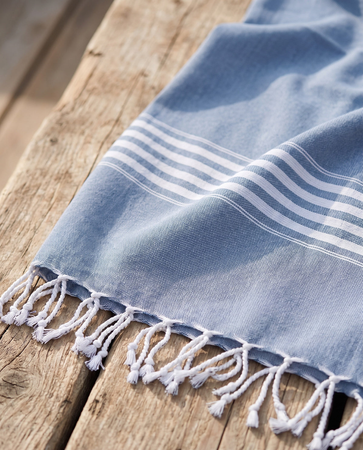hamamdoek XL jeansblauw - detail