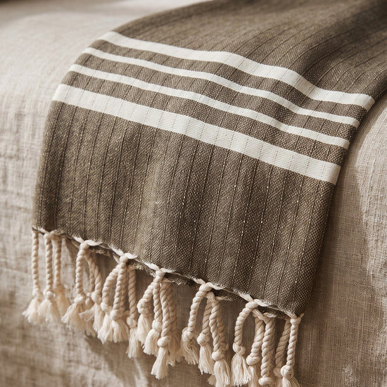 Hamamdoek XL khaki – Krem Sultan - detail