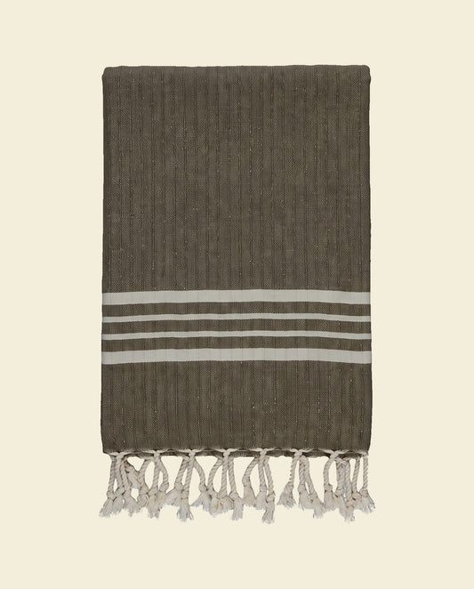 Hamamdoek XL khaki – Krem Sultan - op kleur