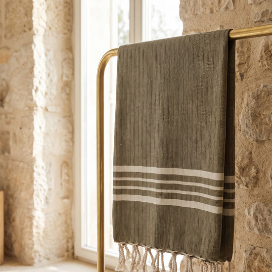 Hamamdoek XL khaki – Krem Sultan - sfeer