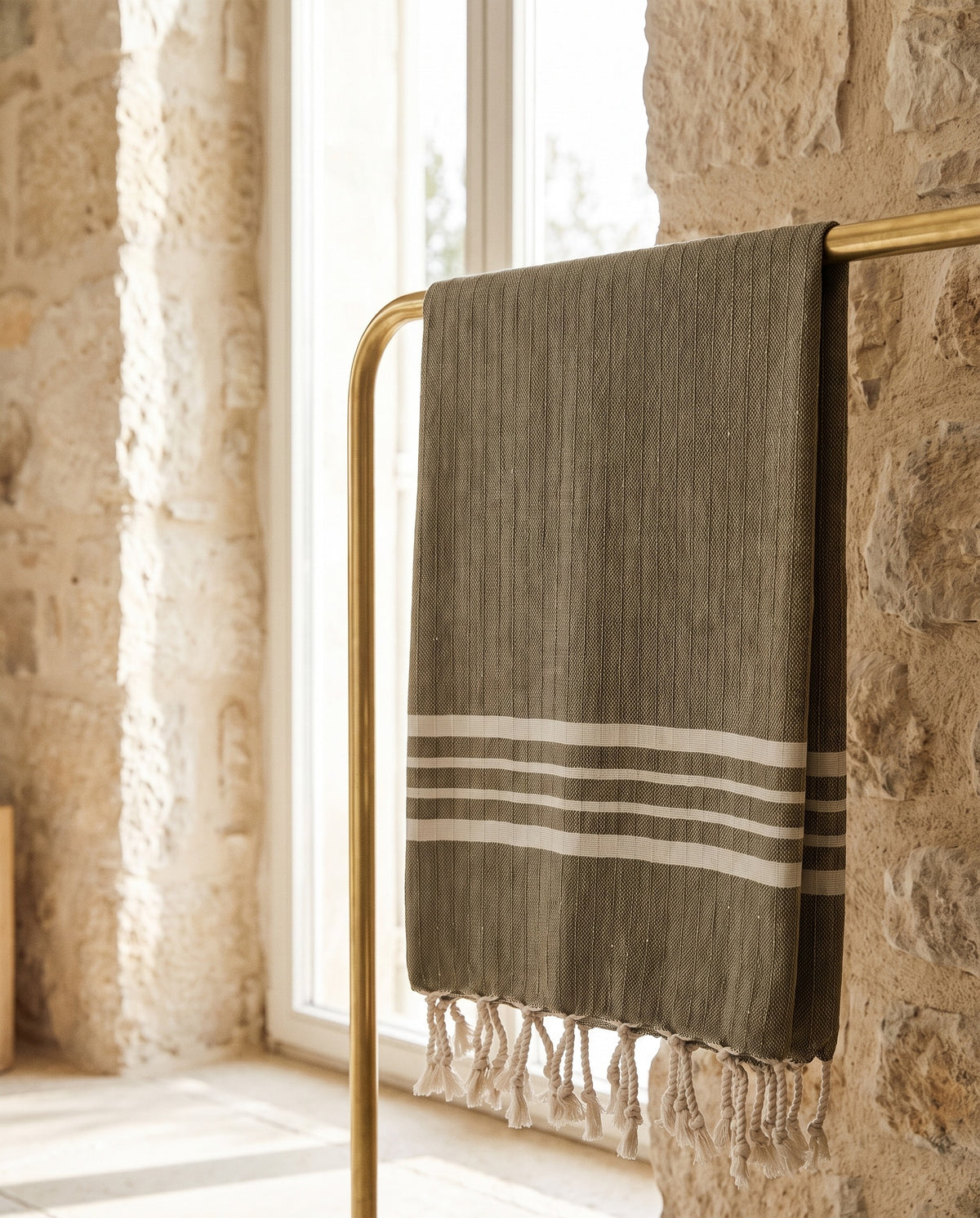 Hamamdoek XL khaki – Krem Sultan - sfeer