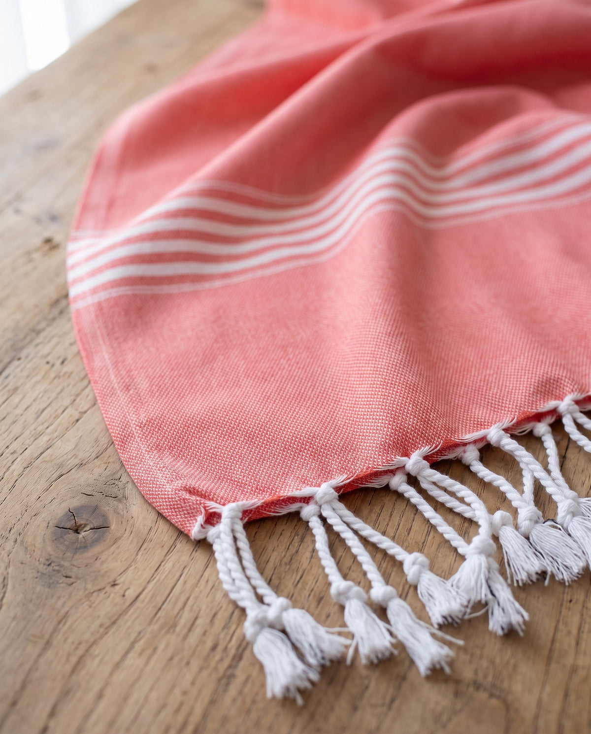hamamdoek XL koraalrood - detail