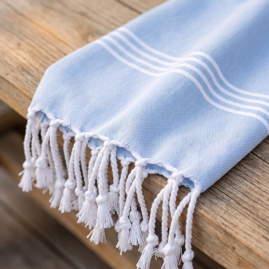 hamamdoek XL lichtblauw - detail