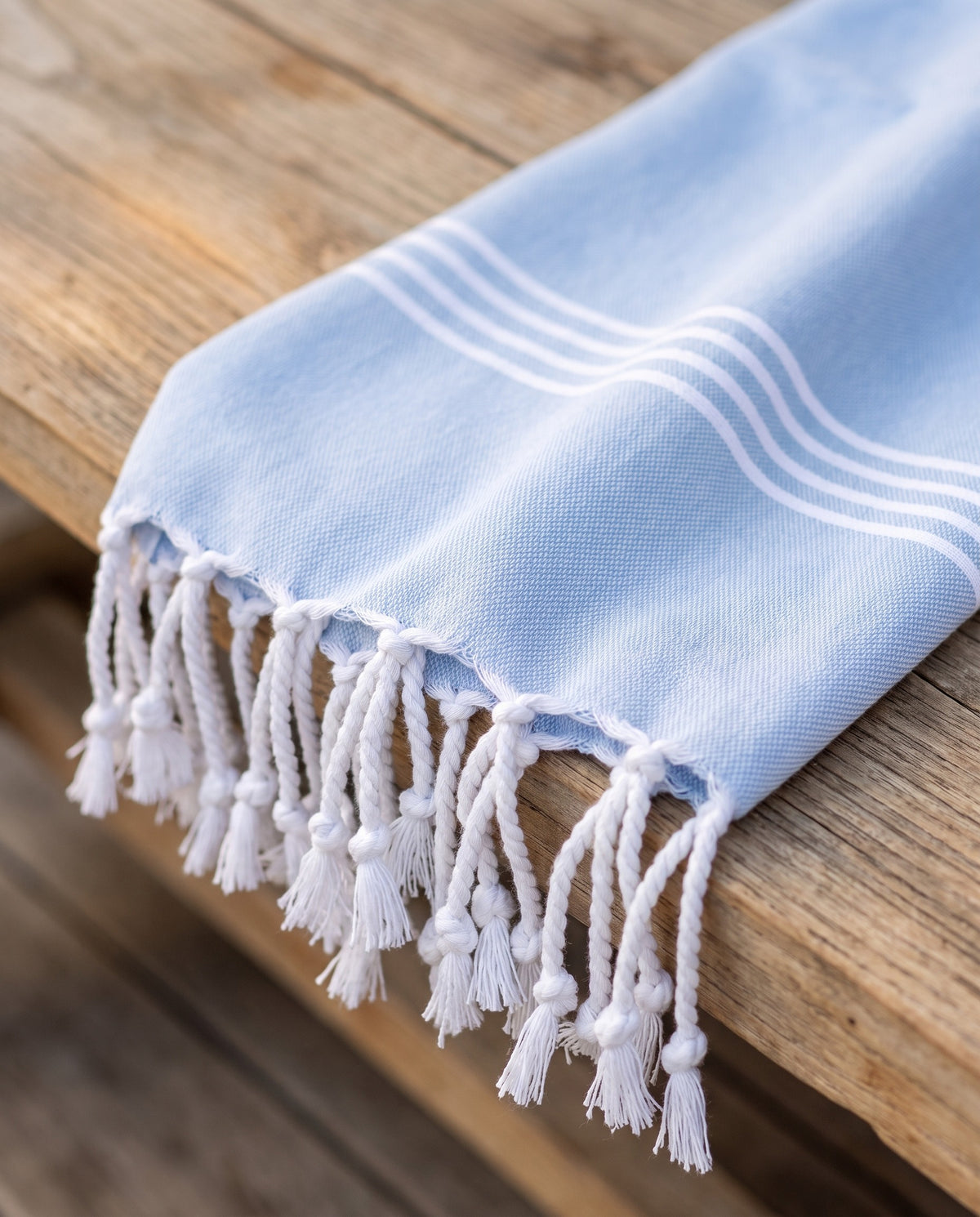 hamamdoek XL lichtblauw - detail