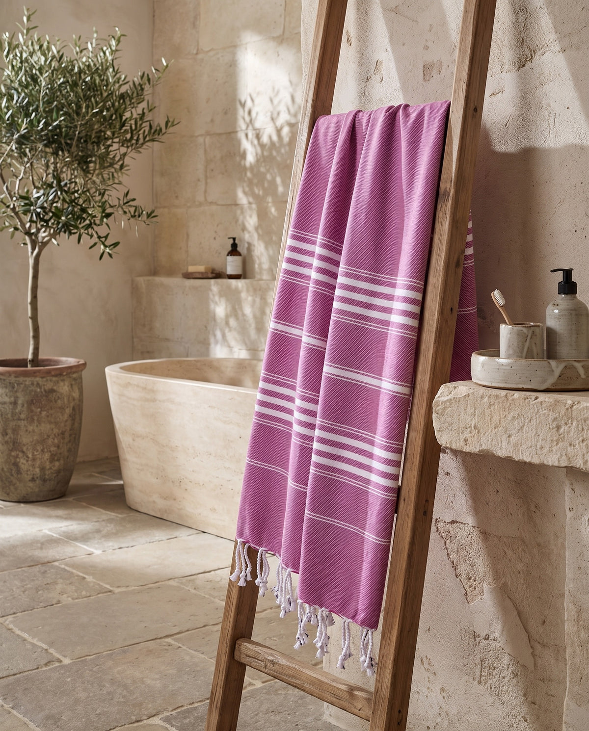 hamamdoek XL magenta - sfeer