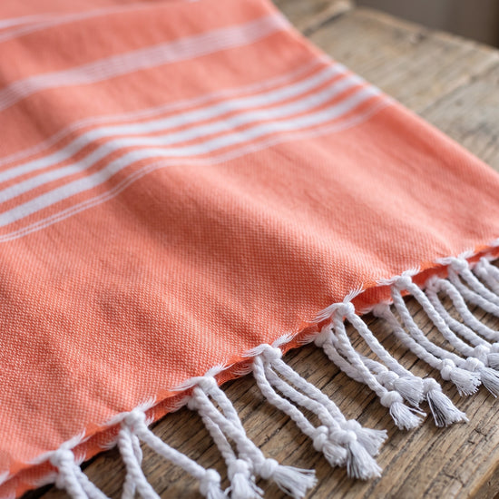 hamamdoek XL mandarijn - detail