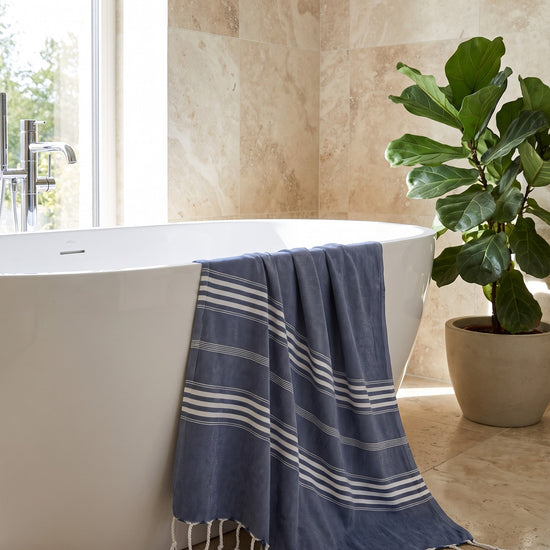 hamamdoek XL marineblauw - sfeer