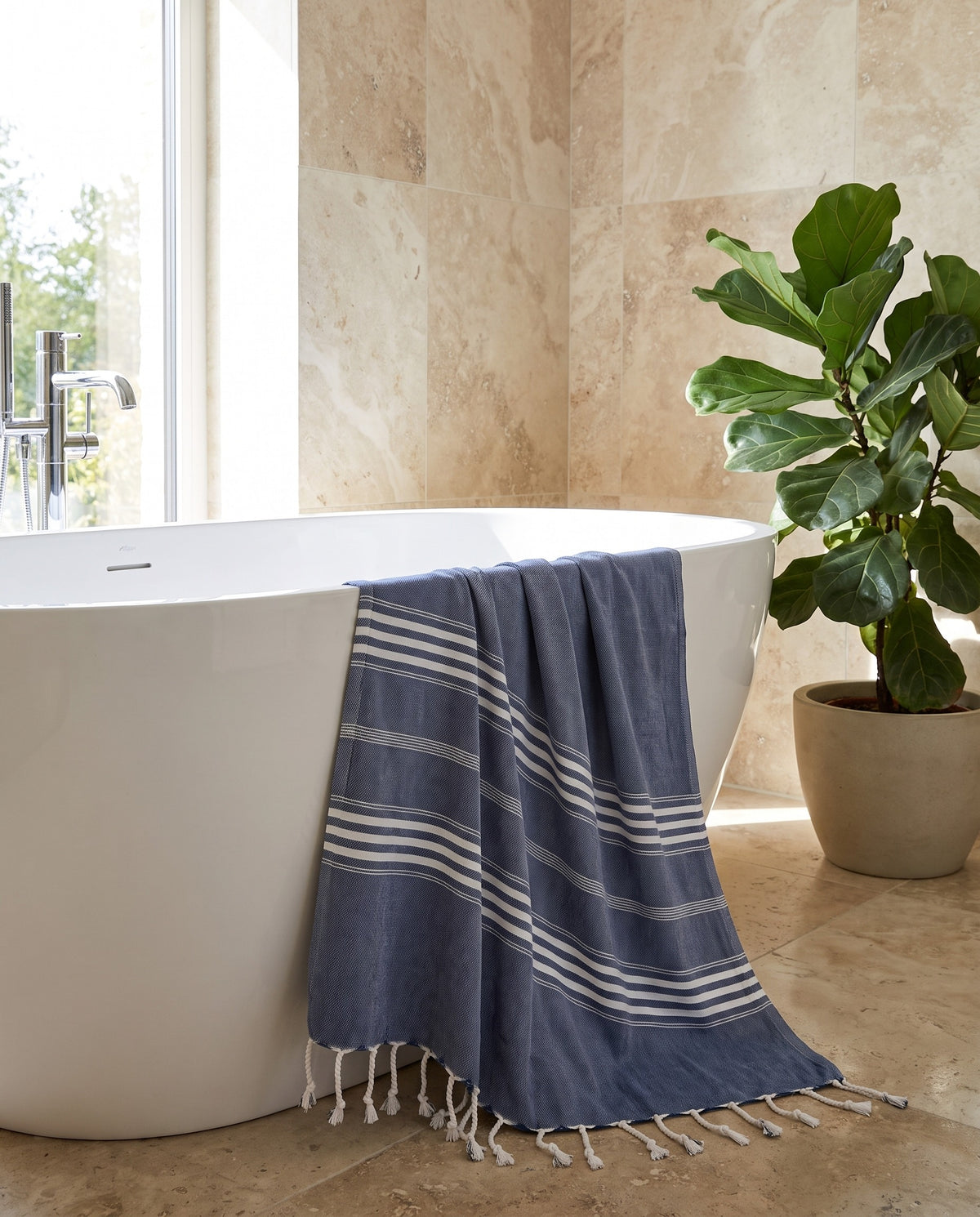 hamamdoek XL marineblauw - sfeer