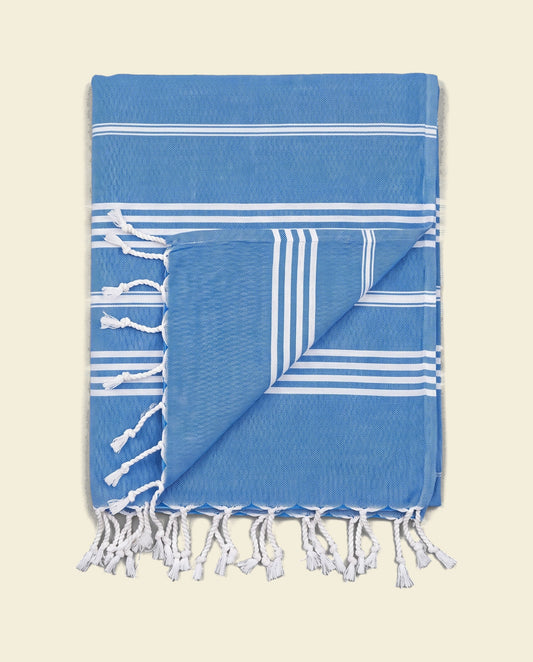 hamamdoek XL mediteraan blauw - op kleur