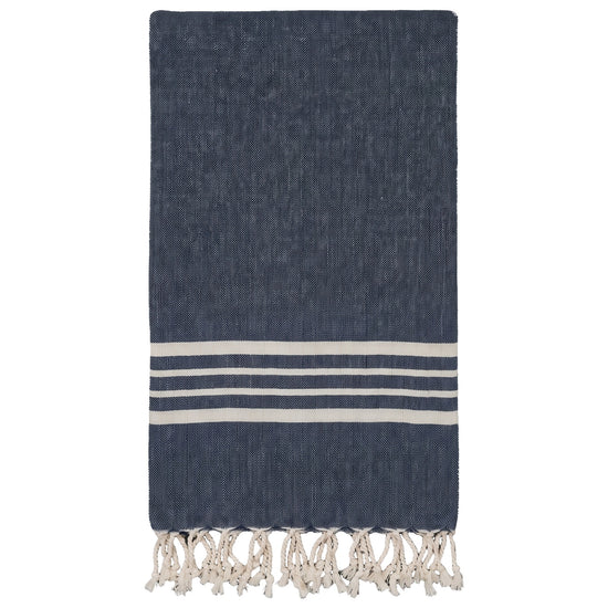 Hamamdoek XL navy – Krem Sultan - vrijstaand