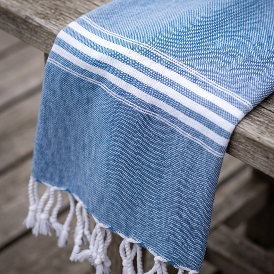 hamamdoek XL oceaanblauw - detail