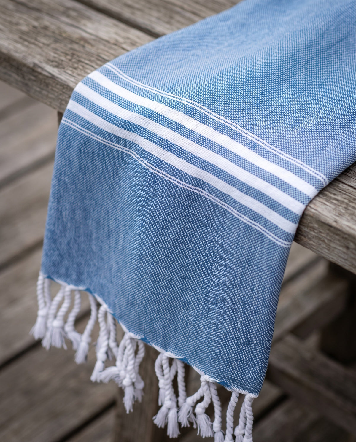 hamamdoek XL oceaanblauw - detail