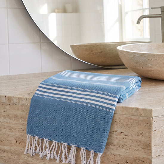 hamamdoek XL oceaanblauw - sfeer