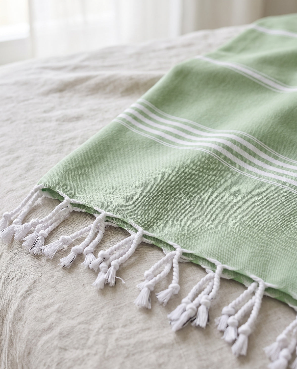 hamamdoek XL pistache - detail