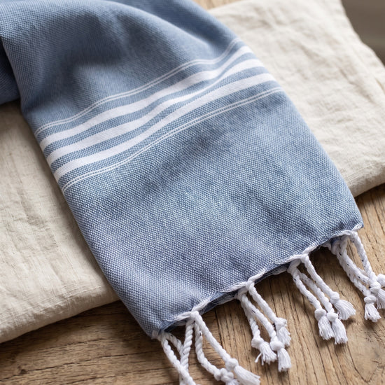 hamamdoek XL staalblauw - detail