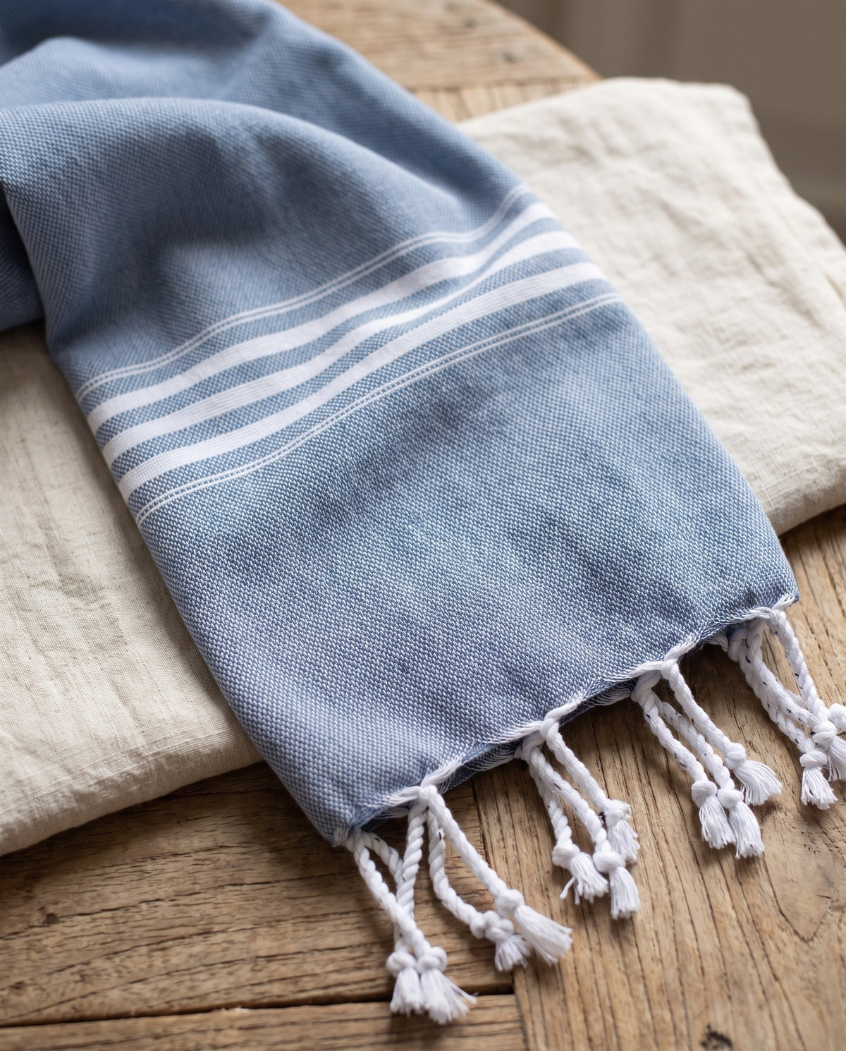 hamamdoek XL staalblauw - detail