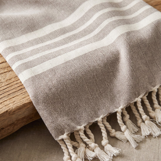 Hamamdoek XL taupe – Krem Sultan - detail