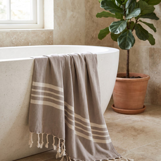 Hamamdoek XL taupe – Krem Sultan - sfeer