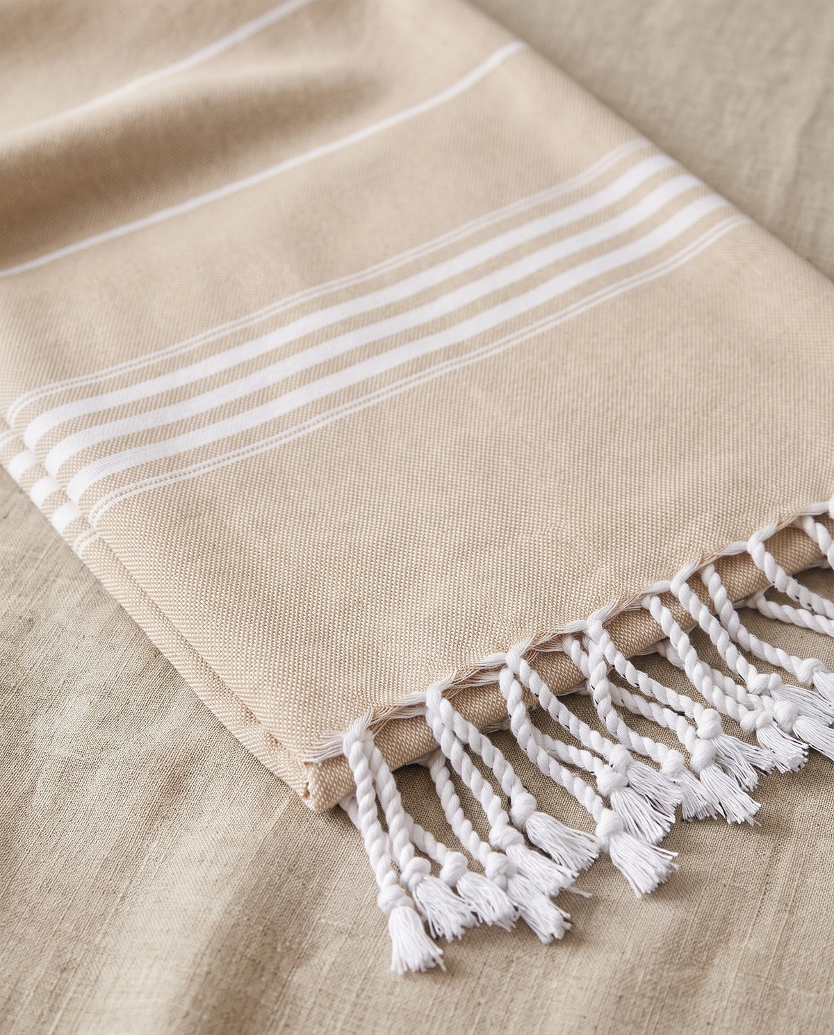 hamamdoek XL zand - detail