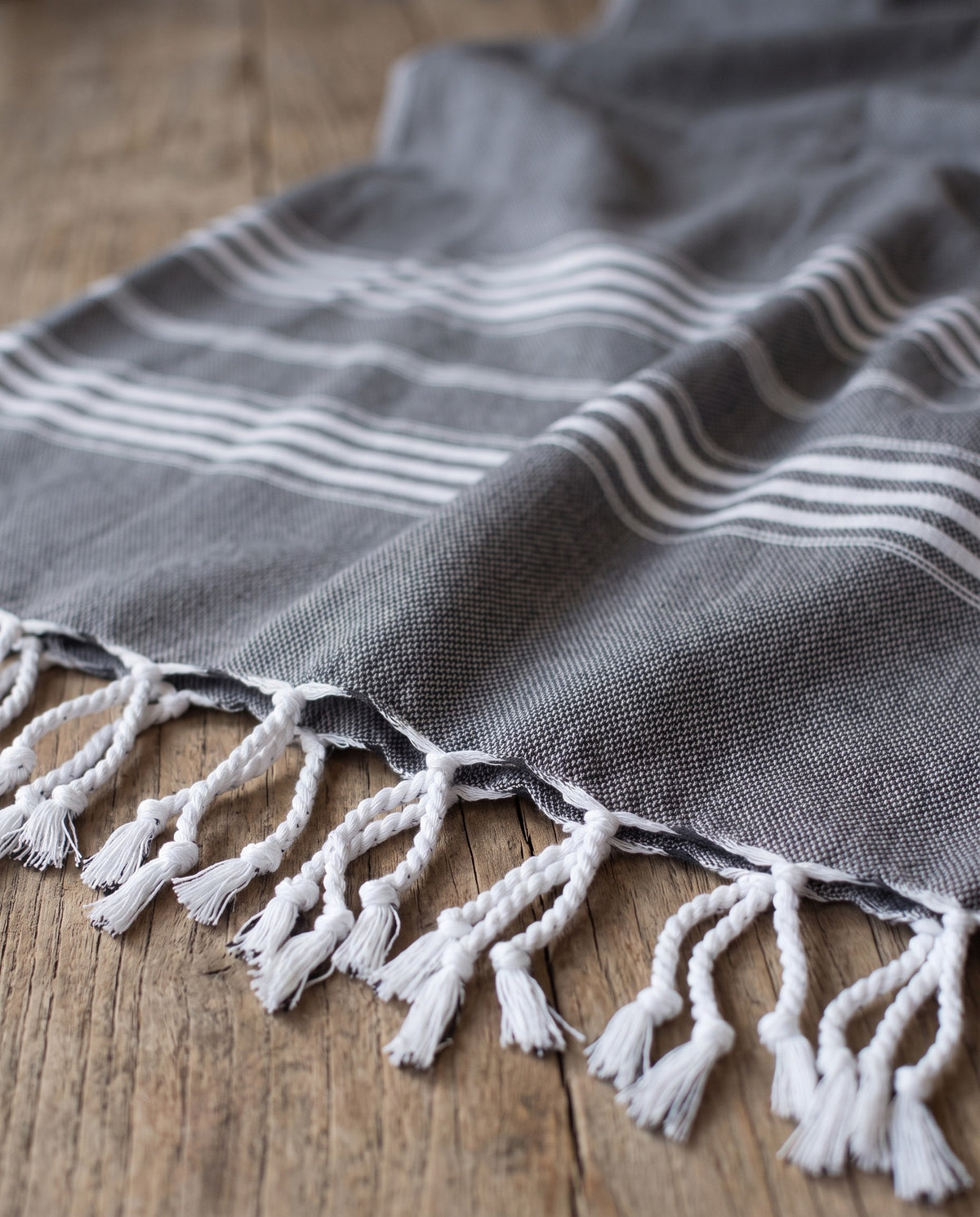 hamamdoek XL zwart - detail