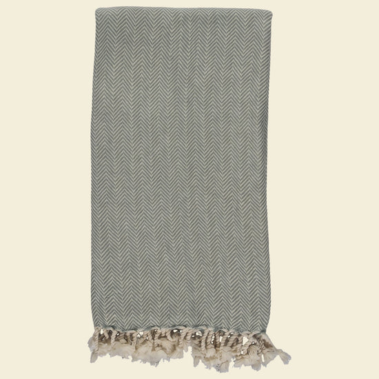 hamamdoek ZigZag almond green - op kleur
