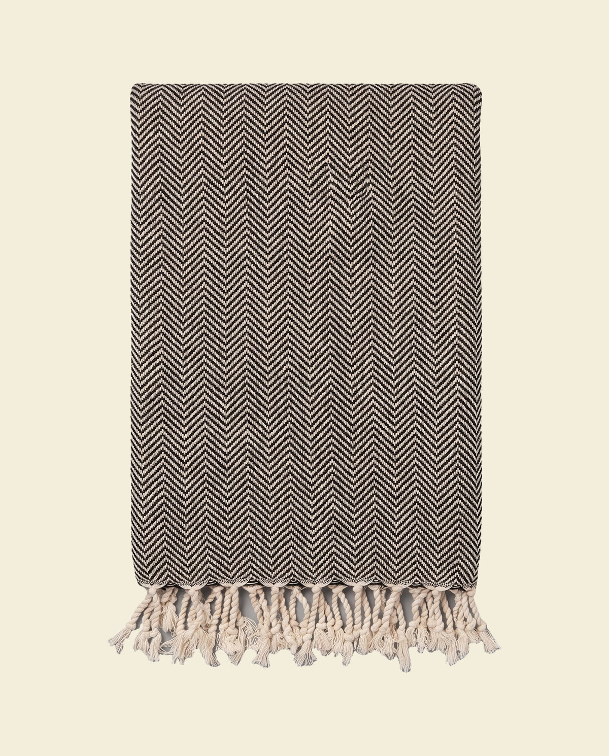 hamamdoek ZigZag black - op kleur