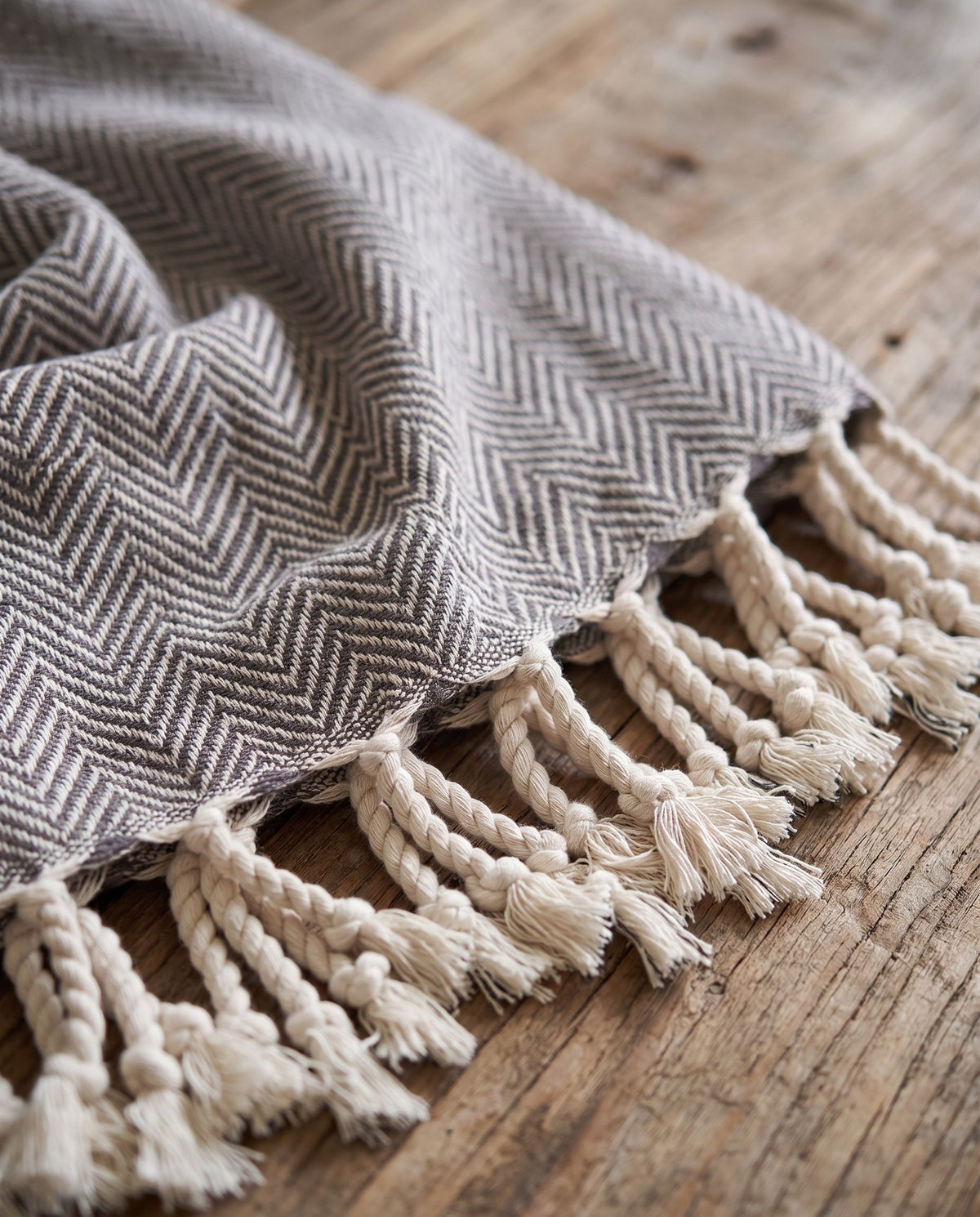 hamamdoek ZigZag dark grey - detail