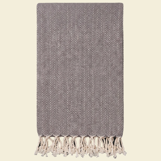 hamamdoek ZigZag dark grey - op kleur