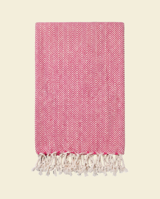 hamamdoek ZigZag fuchsia - op kleur