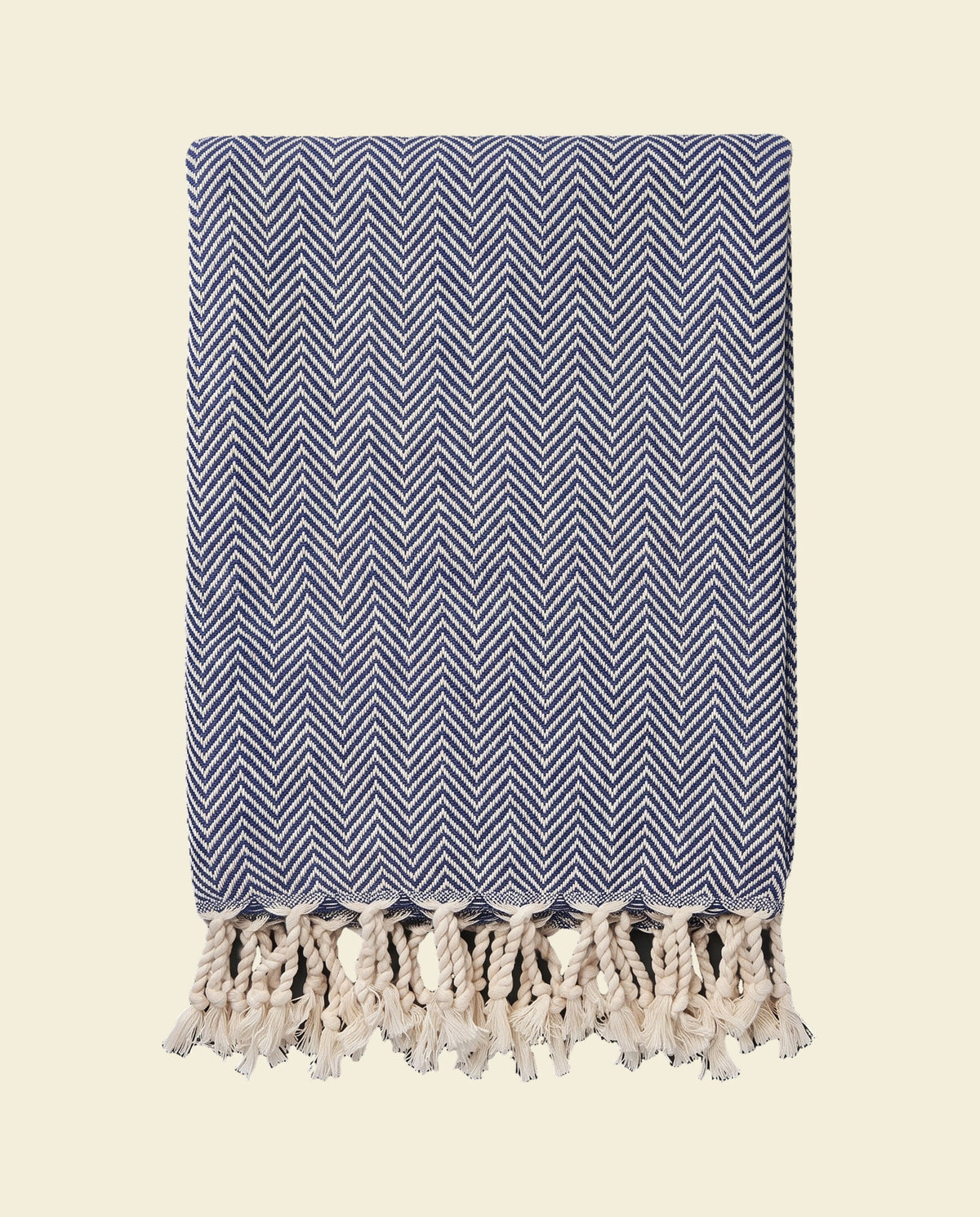 hamamdoek ZigZag navy - op kleur