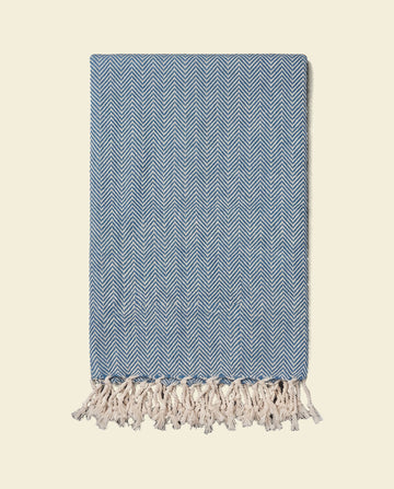 hamamdoek ZigZag petrol blue - op kleur