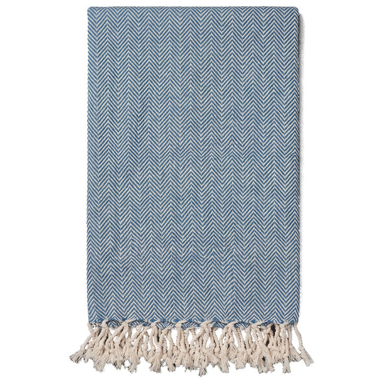 hamamdoek ZigZag petrol blue - vrijstaand