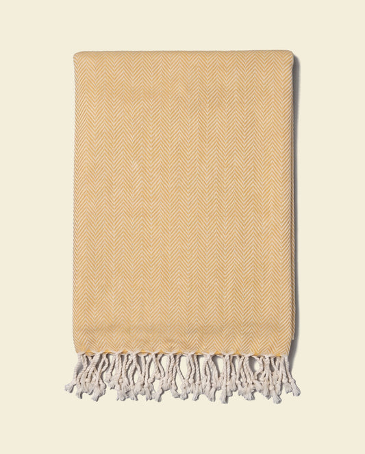 hamamdoek ZigZag yellow - op kleur