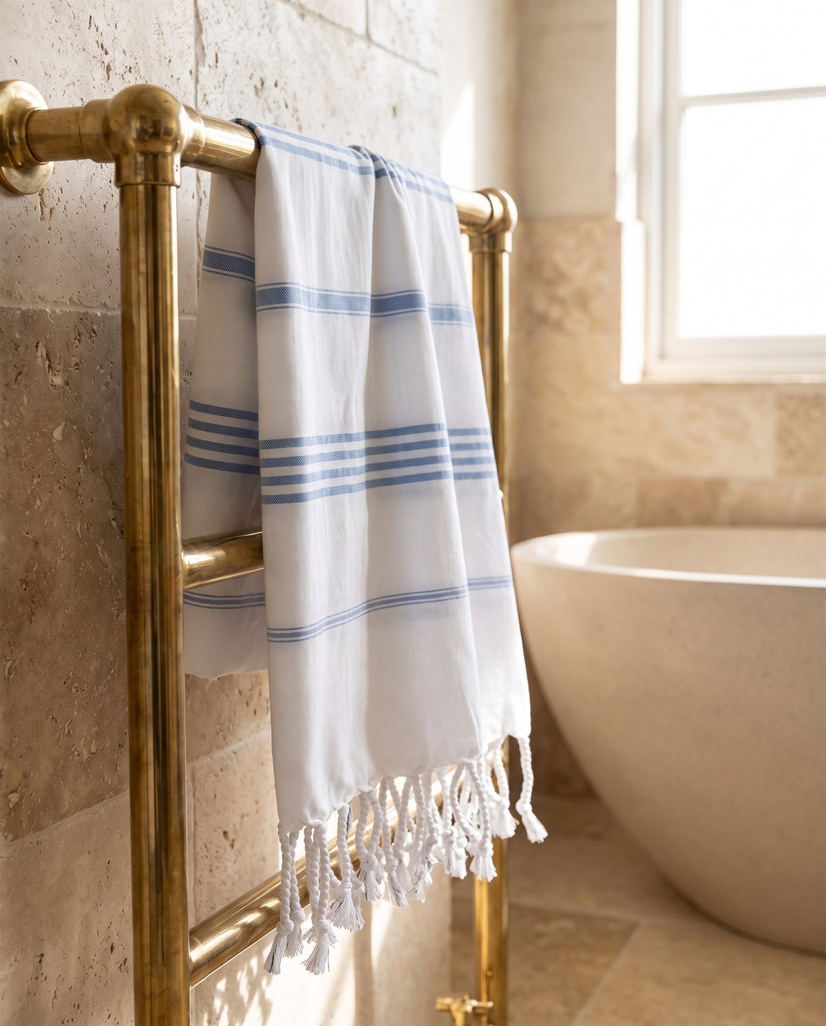 hammam strandlaken blauw - sfeer