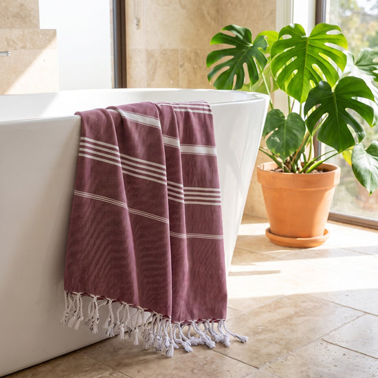 hammam strandlaken bordeaux - sfeer