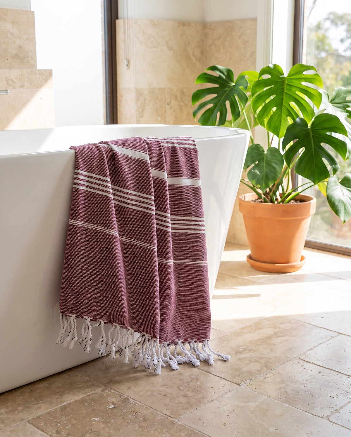 hammam strandlaken bordeaux - sfeer