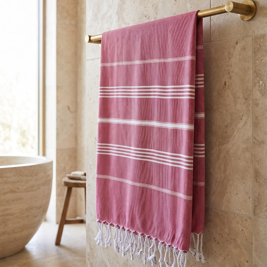 hammam strandlaken cerise - sfeer