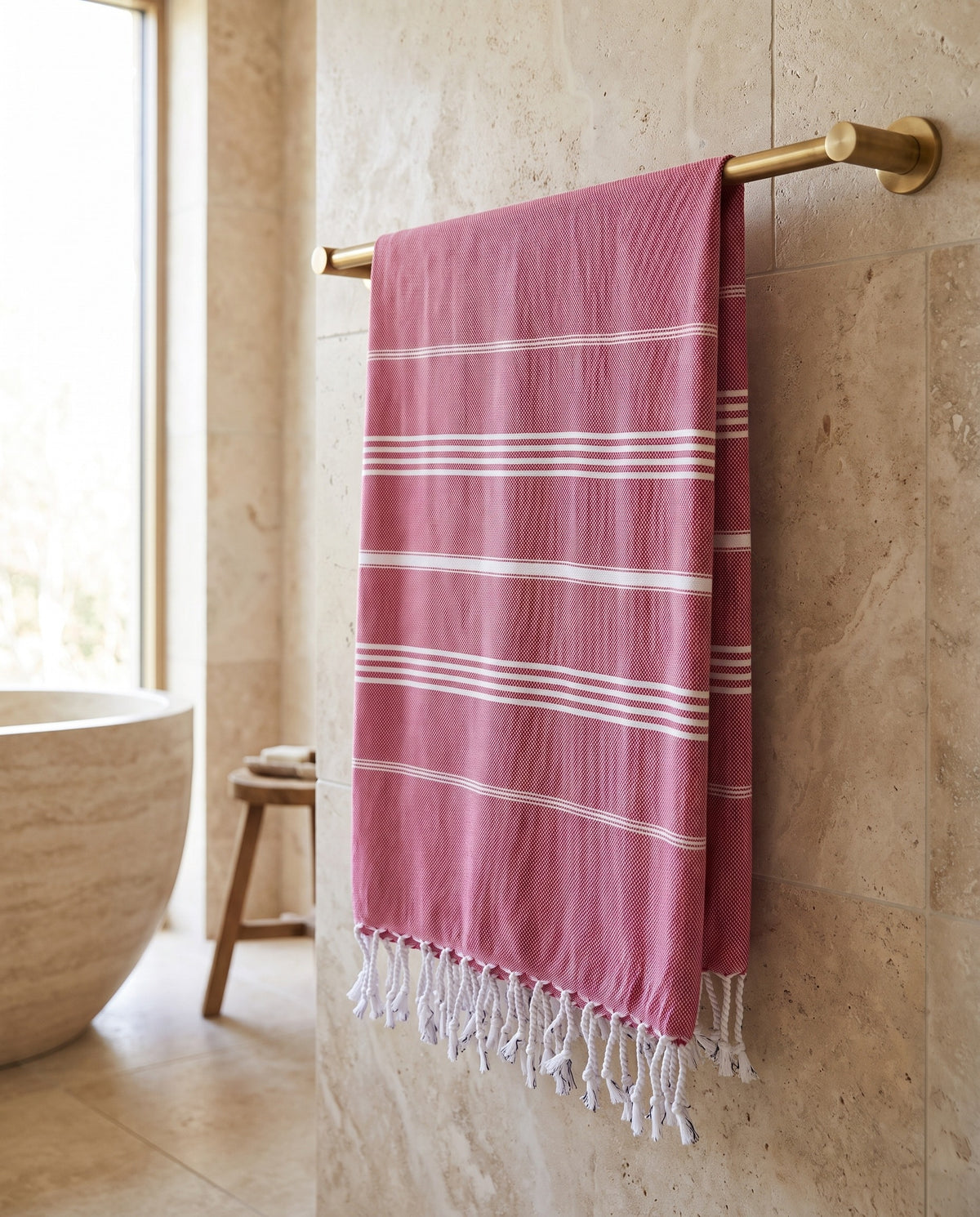 hammam strandlaken cerise - sfeer