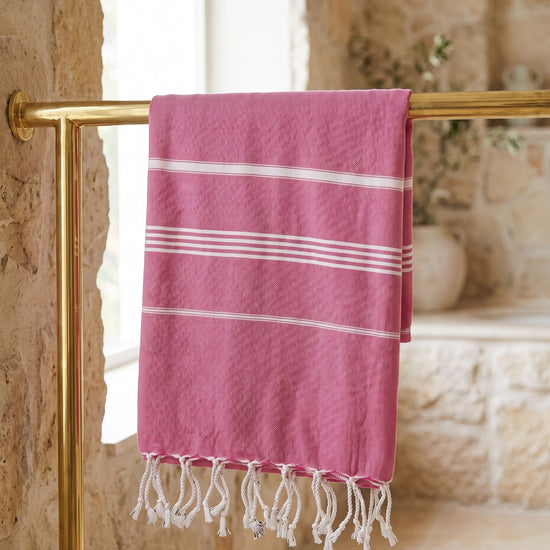 hammam strandlaken fuchsia - sfeer