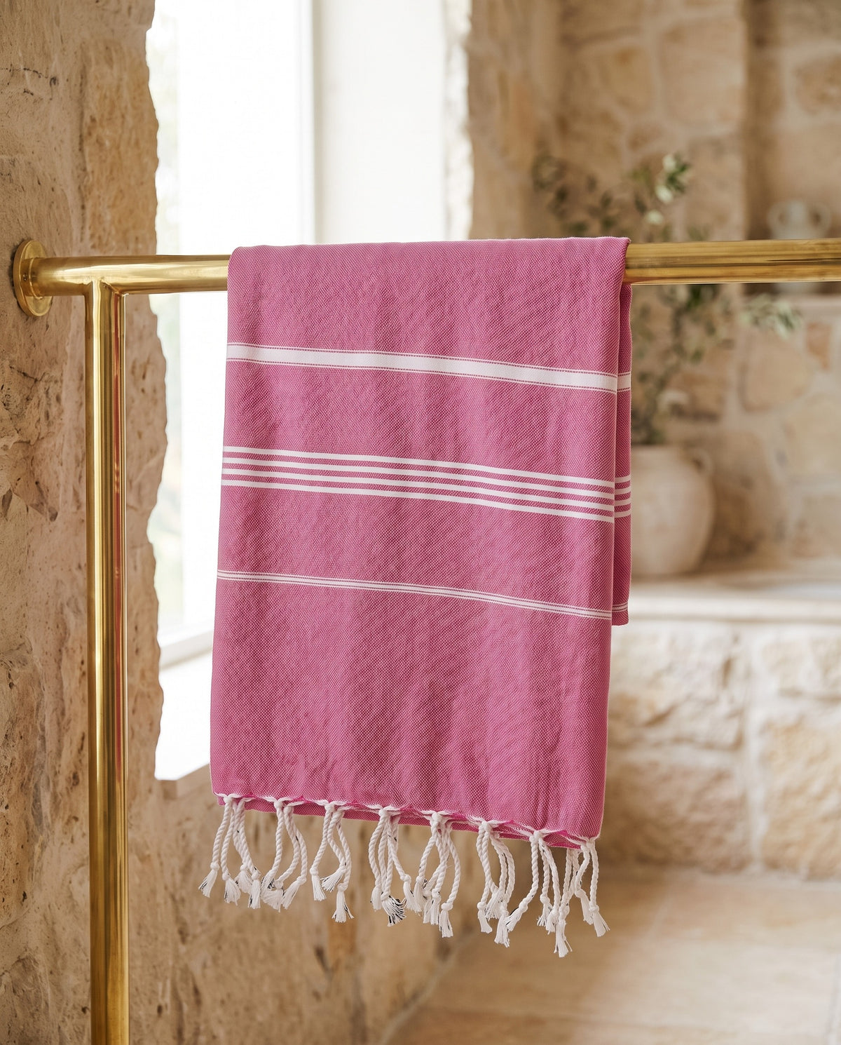 hammam strandlaken fuchsia - sfeer