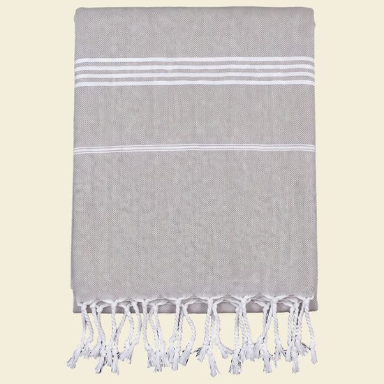 hammam strandlaken grijsbeige - op kleur