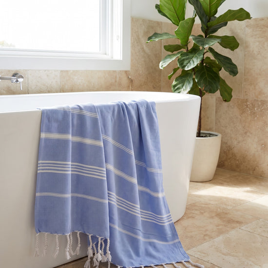 hammam strandlaken lavendelblauw - sfeer
