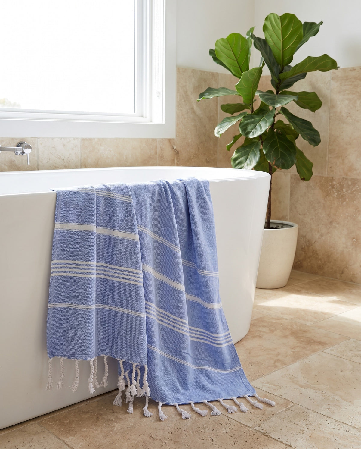 hammam strandlaken lavendelblauw - sfeer