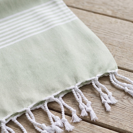 hammam strandlaken lichtgroen - detail