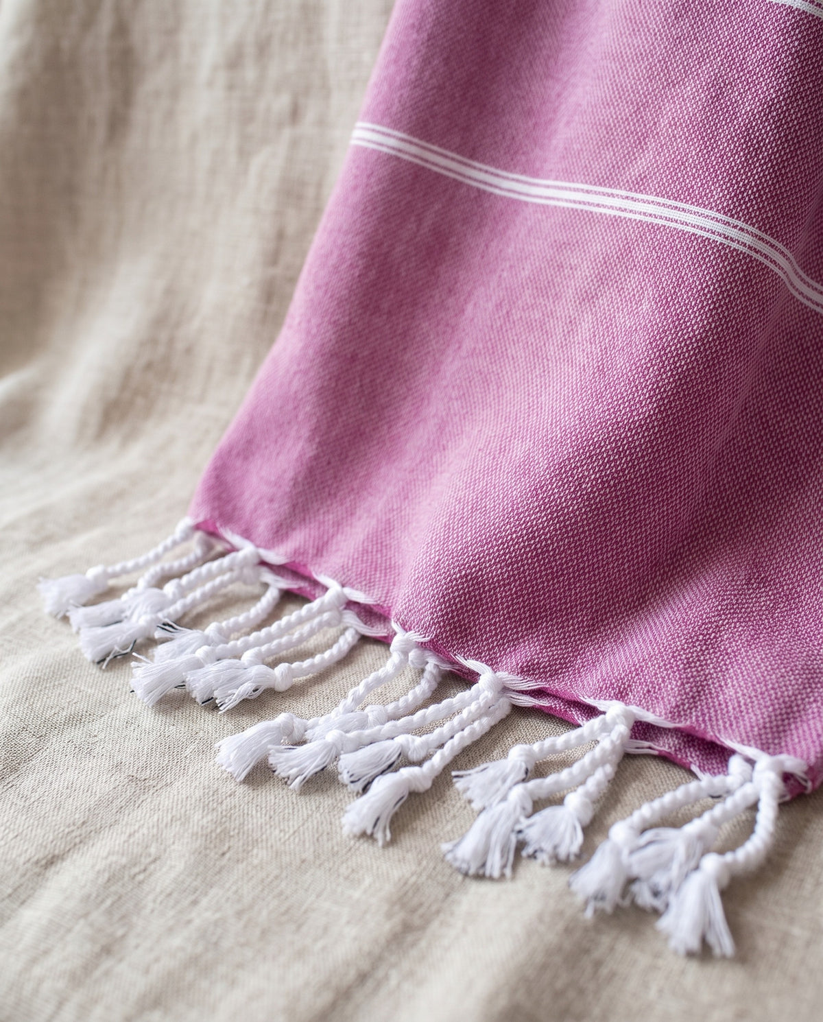 hammam strandlaken magenta - detail
