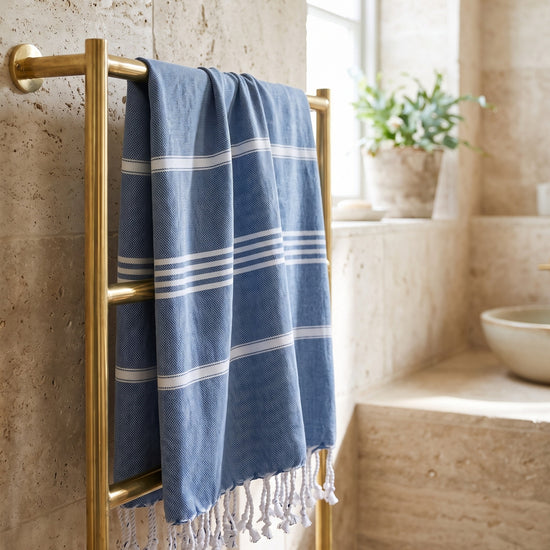 hammam strandlaken marineblauw - sfeer